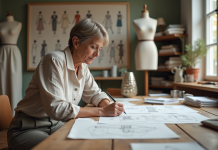 Créateur de mode : découvrez l’origine de ce métier fascinant Créatrice de mode en studio avec croquis et tissus
