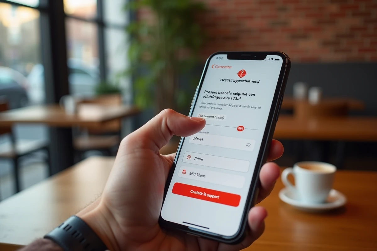 Gros plan sur un formulaire de réclamation Uber Eats ouvert sur un smartphone en France