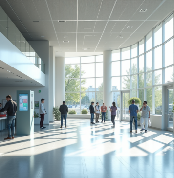 Aix-en-Provence : ces établissements de santé à la pointe de la technologie Hall d'hôpital moderne à Aix en Provence avec lumière naturelle