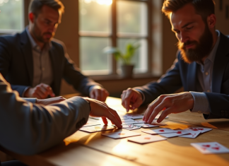Stratégies gagnantes pour la crapette : devenez un expert Deux personnes jouent à la crapette en lumière naturelle
