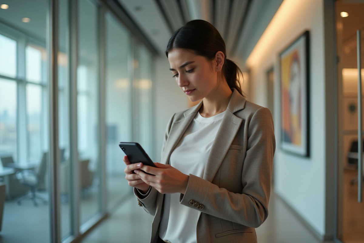 Jeune femme dans un couloir d
